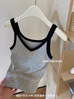 Ribbed Cotton Contrast Color Camisole