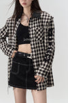 Loose-Fit Patch Embroidered Plaid Shirt