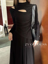 Hollowed Neck Knit Maxi Dress Set