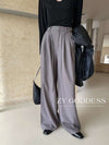 Grey Wide-Leg Utility Pants