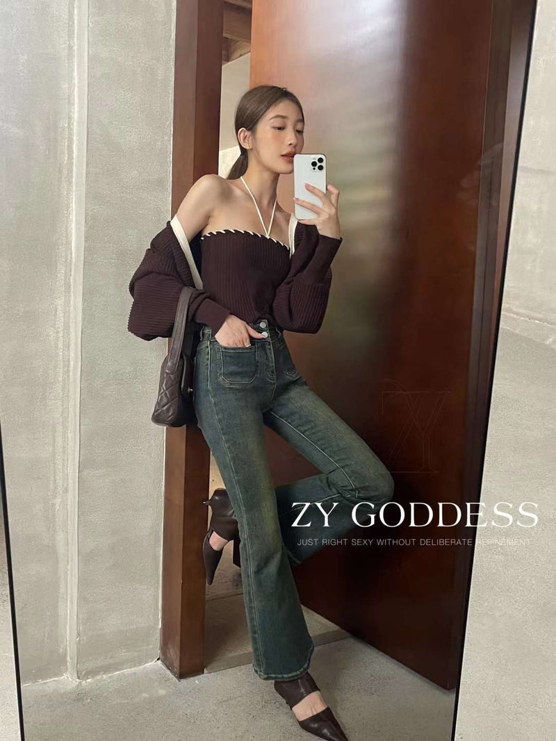 Mock Two-Piece Turtleneck Sweater