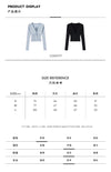 Designer False Two Piece Collarbone Knit Sweater - Blue