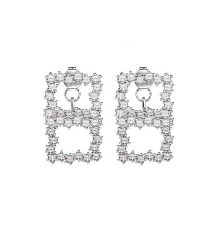 Courage Square Back Buckle Earrings