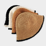 Japanese style all-match knitted plush fisherman hat