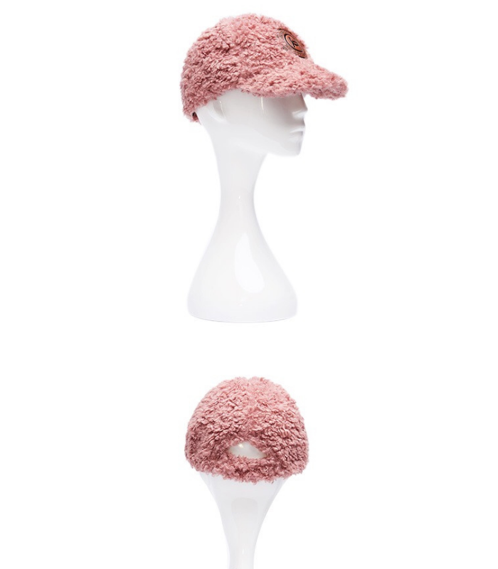 Teddy Small Brim Baseball Hat Pink